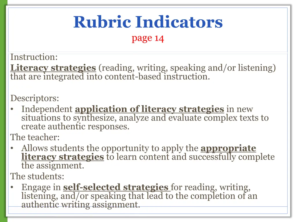 rubric indicators page 14