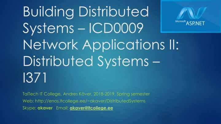 building distributed systems icd0009 network