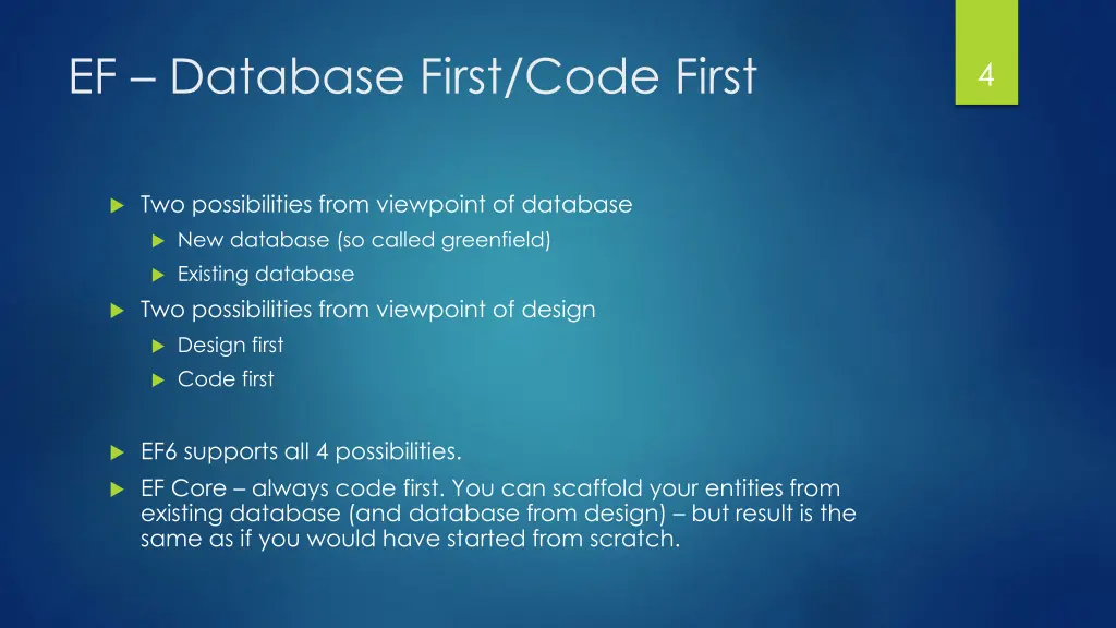 ef database first code first