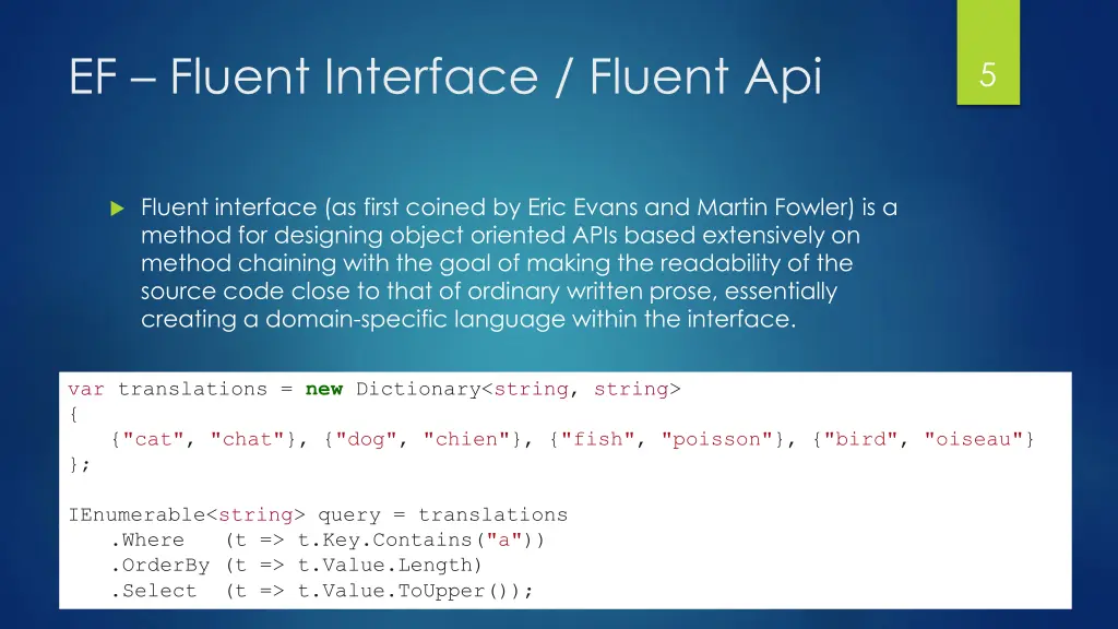 ef fluent interface fluent api