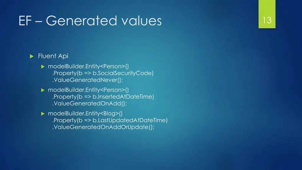 ef generated values 2