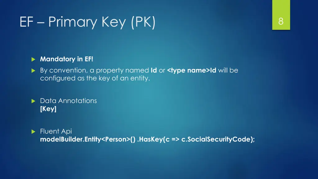 ef primary key pk