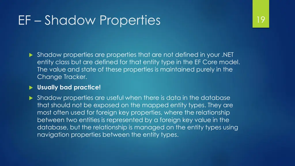 ef shadow properties