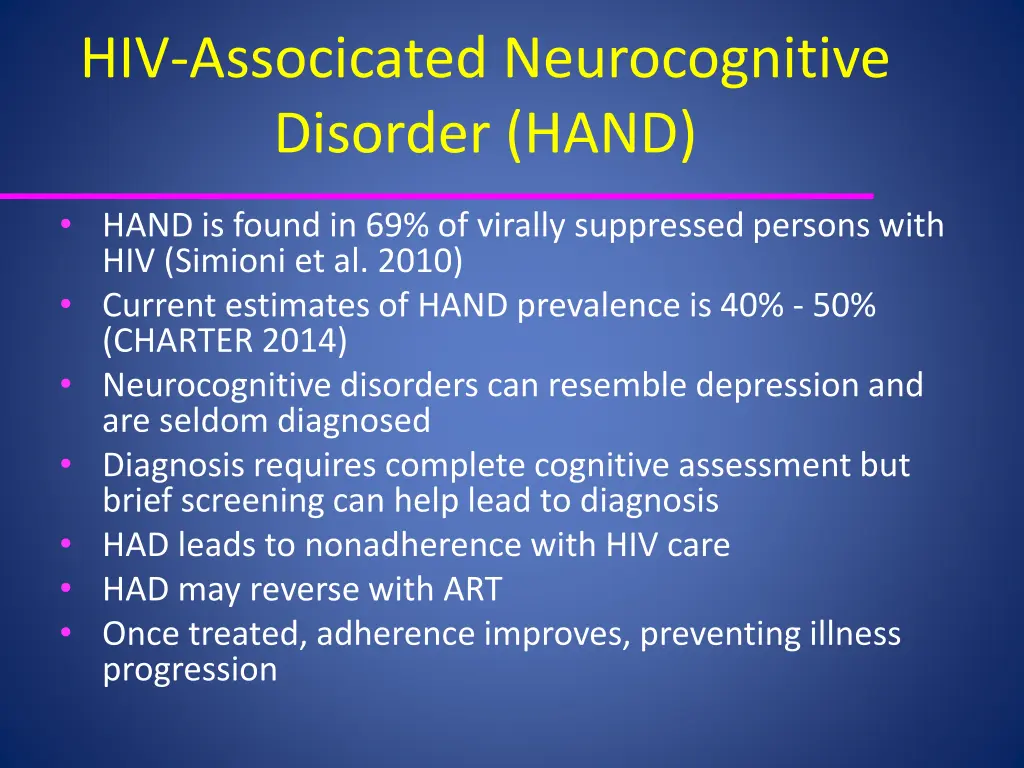 hiv associcated neurocognitive disorder hand