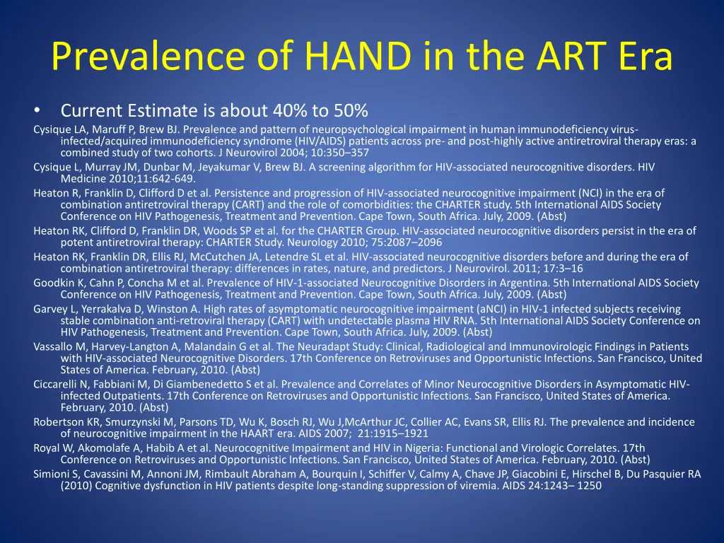 prevalence of hand in the art era