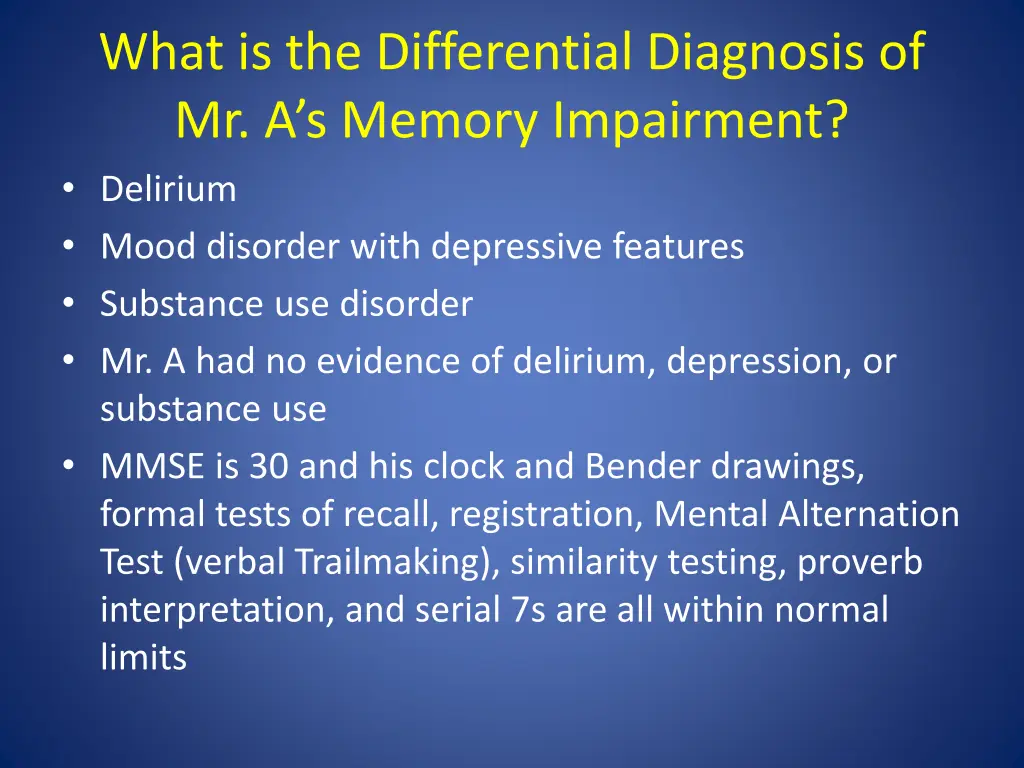 what is the differential diagnosis 1