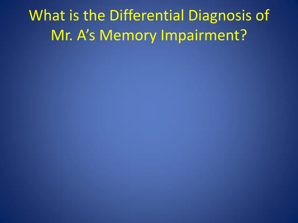 what is the differential diagnosis