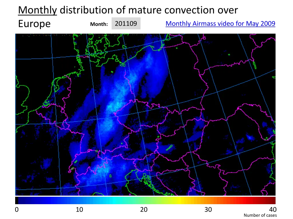 monthly distribution of mature convection over