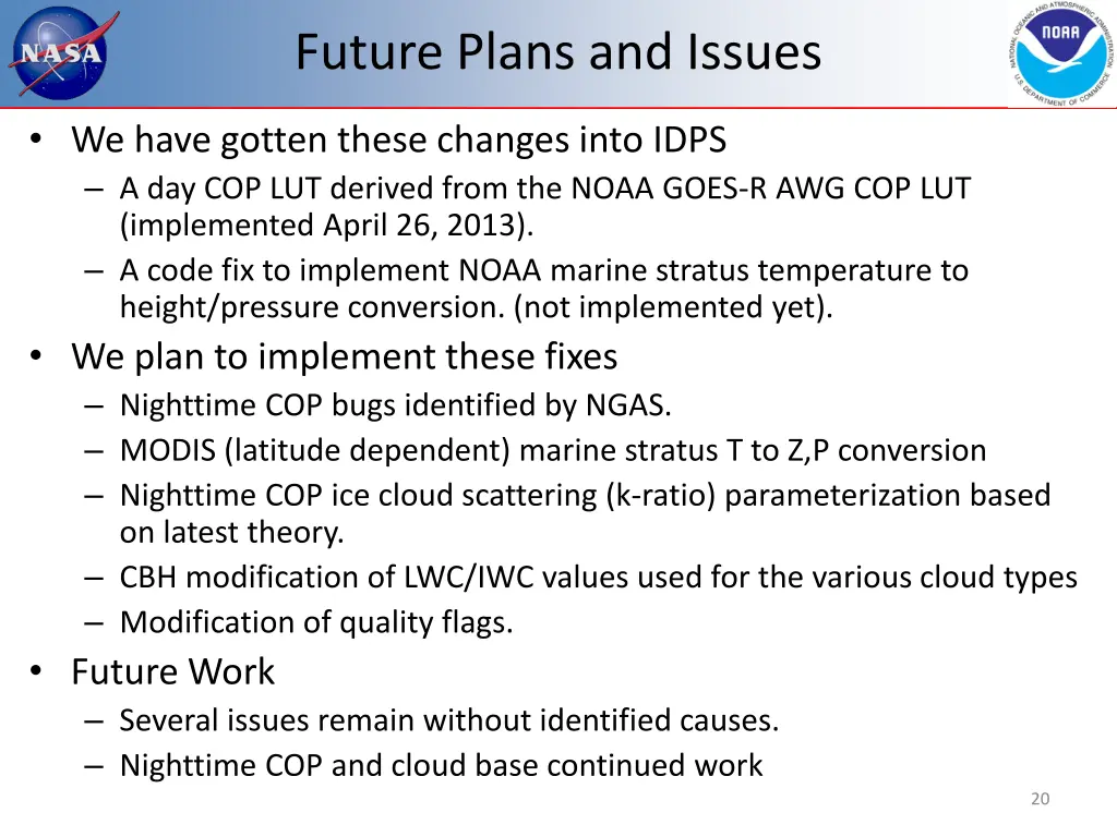 future plans and issues