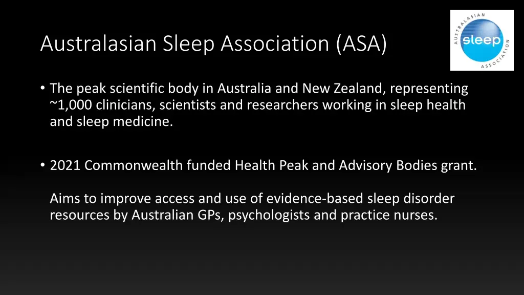 australasian sleep association asa