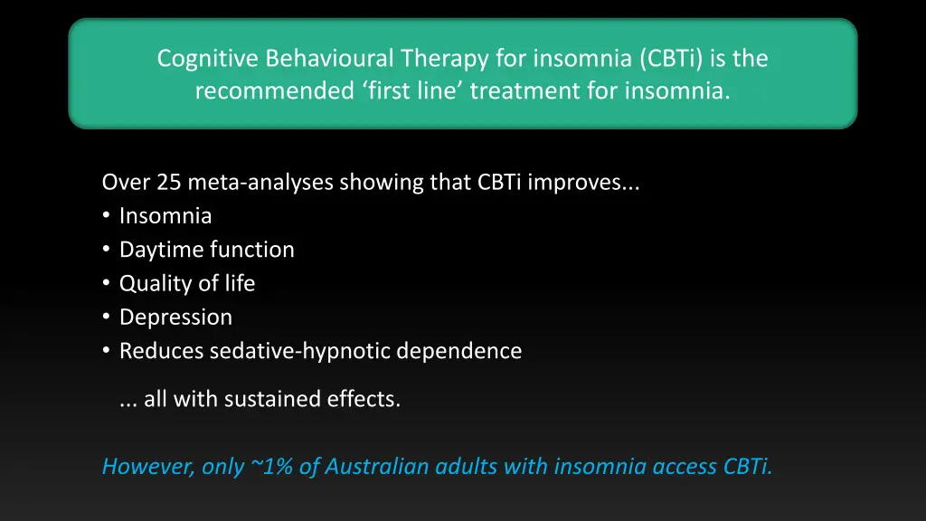 cognitive behavioural therapy for insomnia cbti