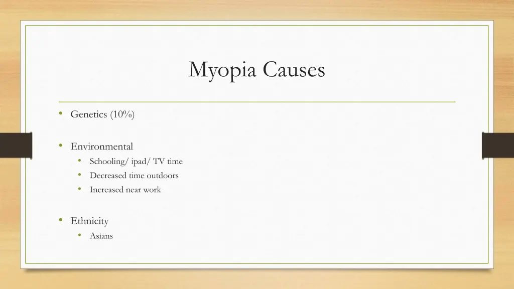 myopia causes