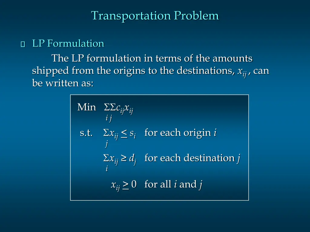 transportation problem 2