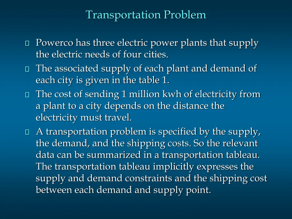 transportation problem 3