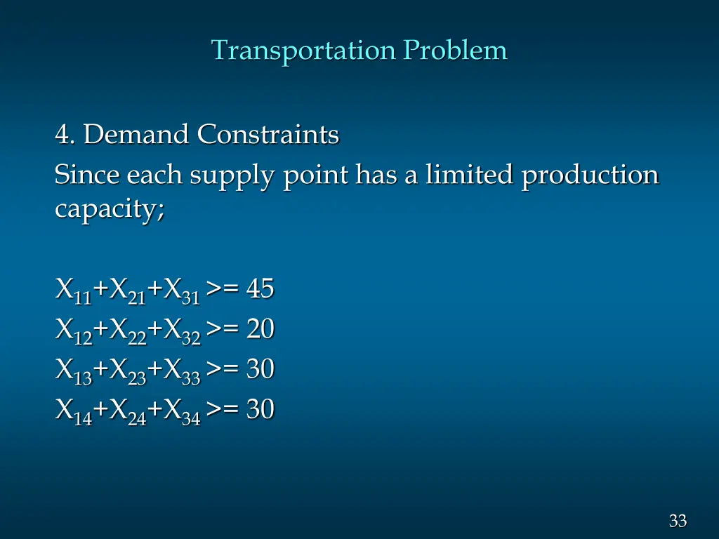 transportation problem 7