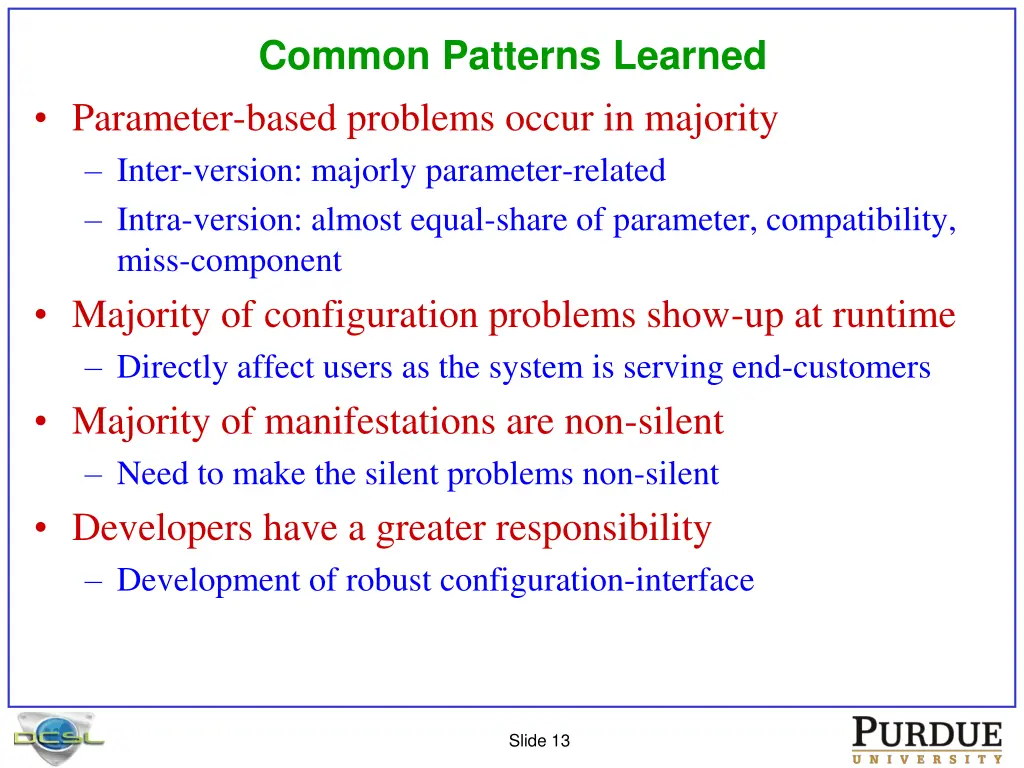 common patterns learned parameter based problems