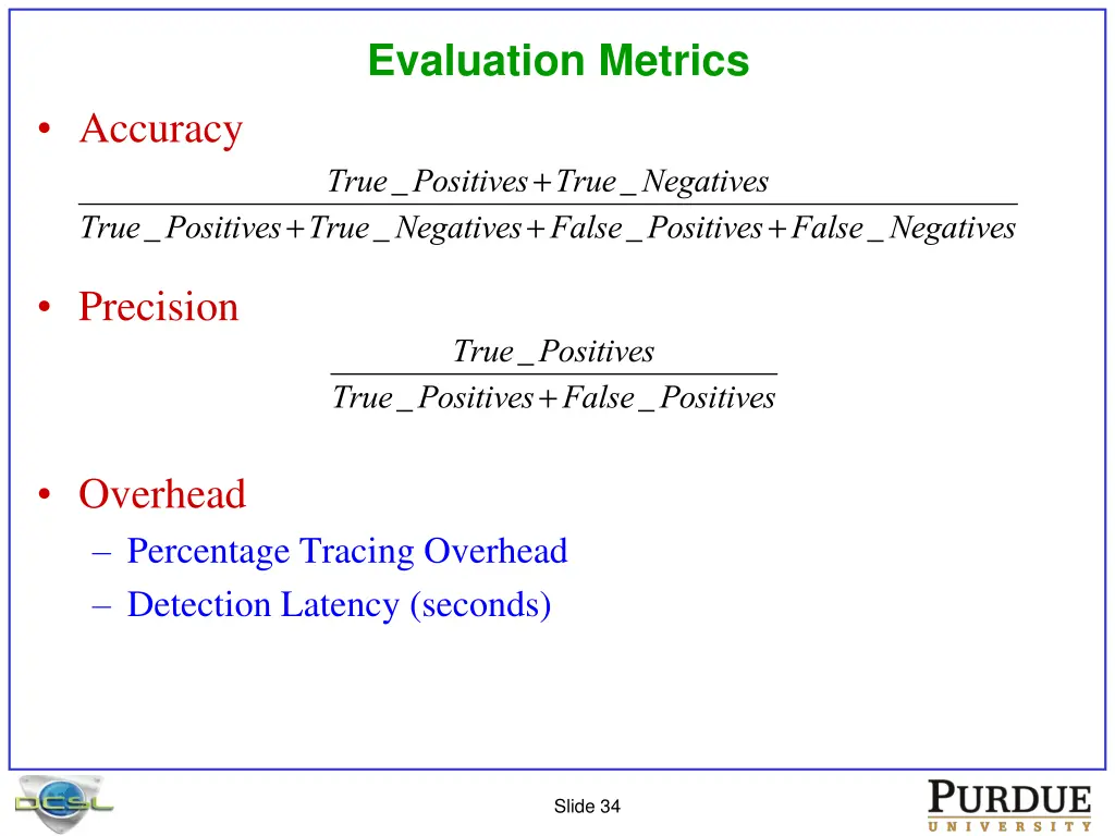 evaluation metrics