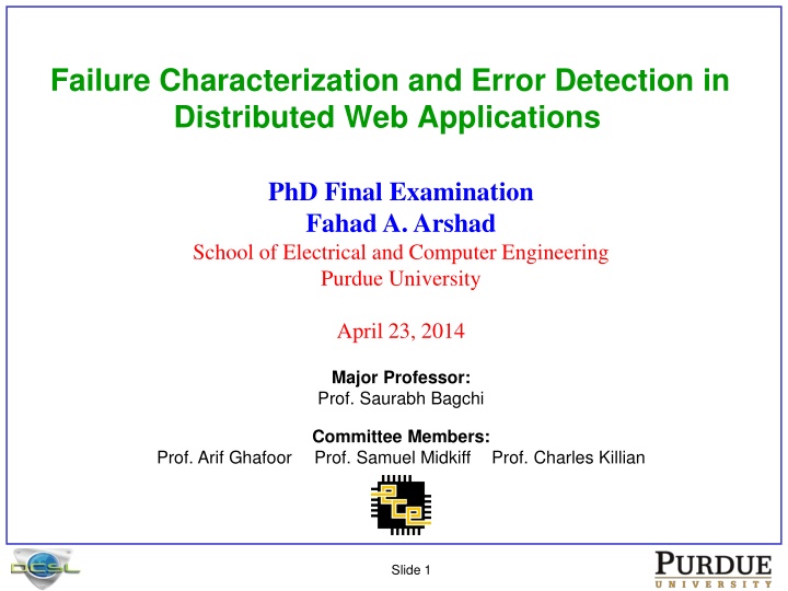 failure characterization and error detection