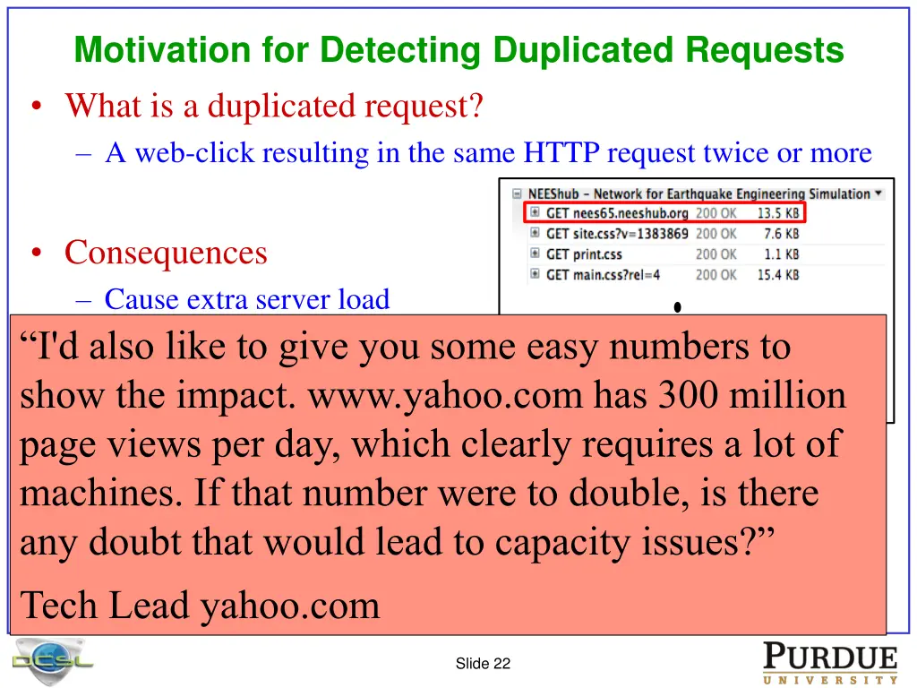 motivation for detecting duplicated requests what