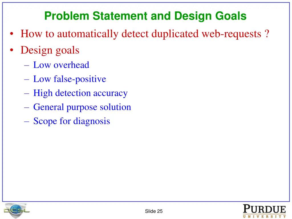 problem statement and design goals