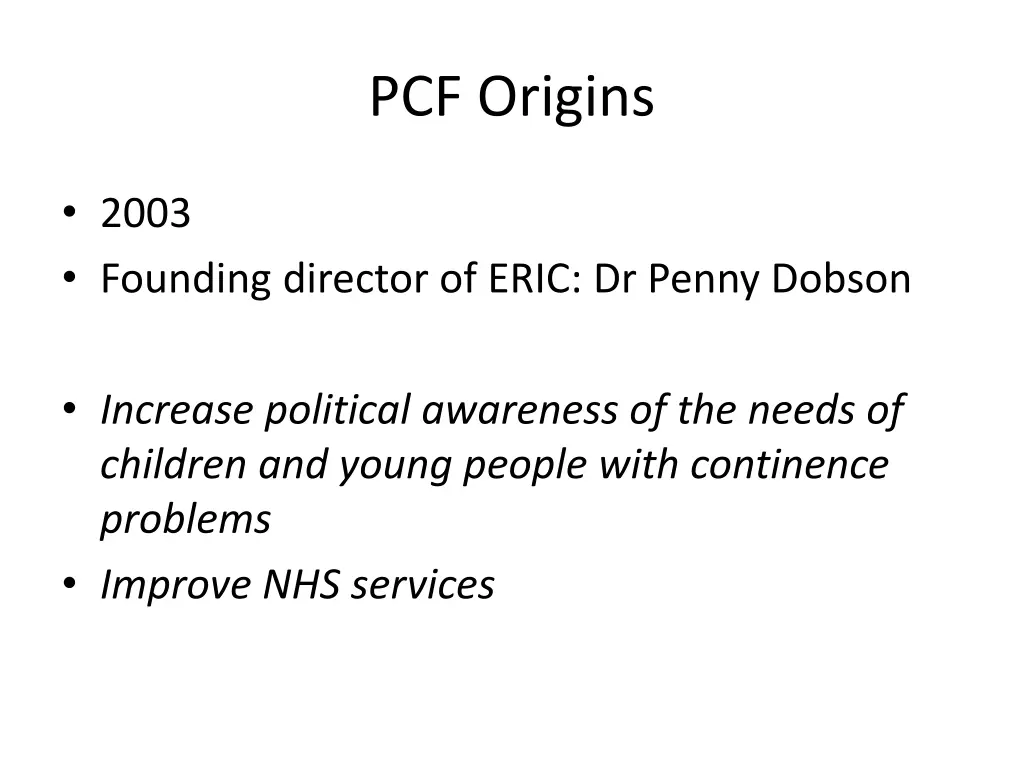 pcf origins