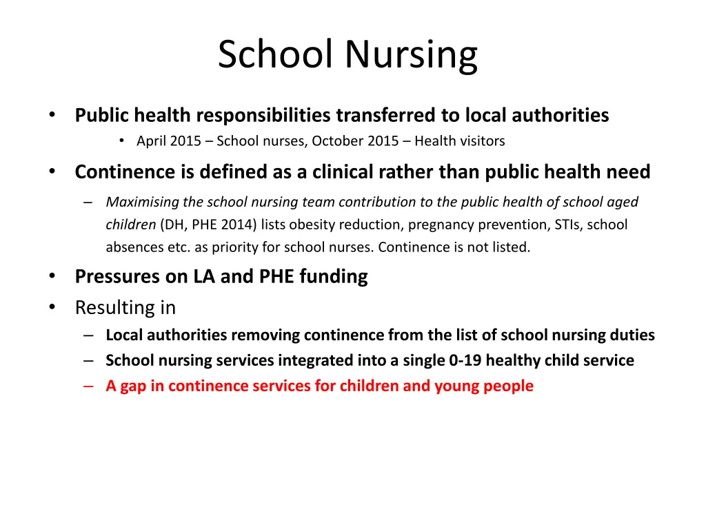 school nursing