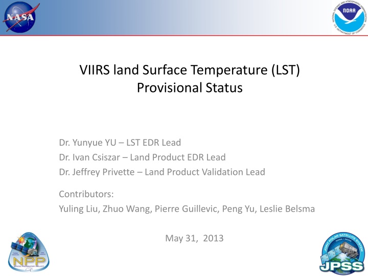 viirs land surface temperature lst provisional