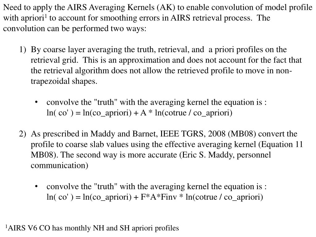 need to apply the airs averaging kernels