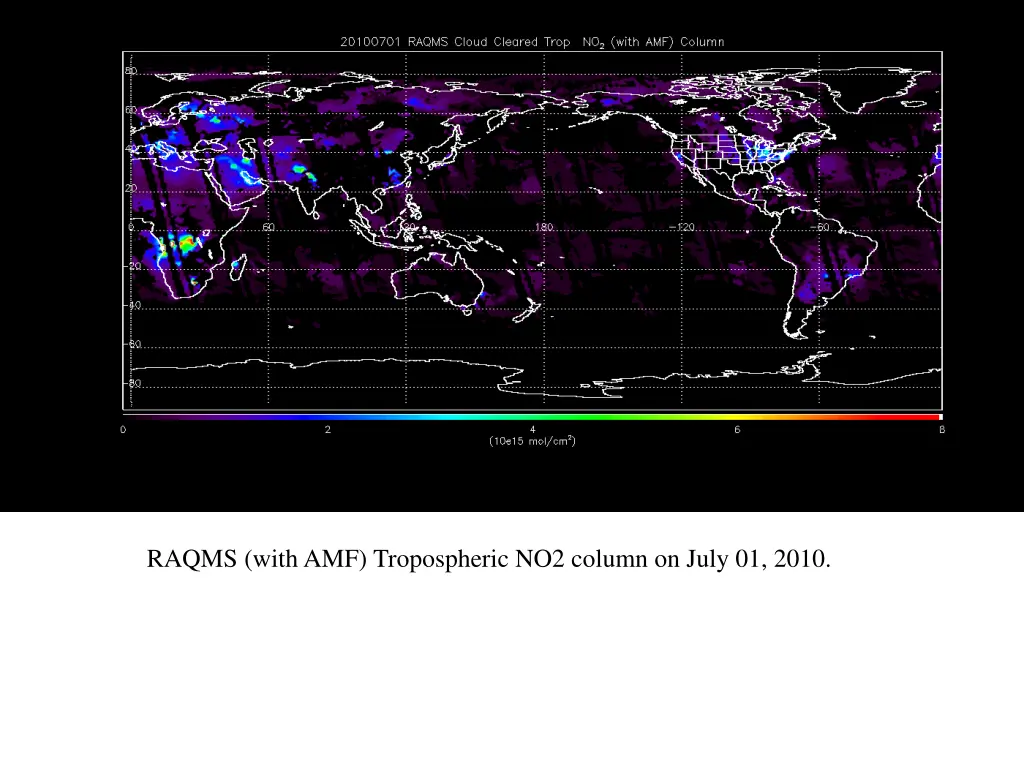 raqms with amf tropospheric no2 column on july