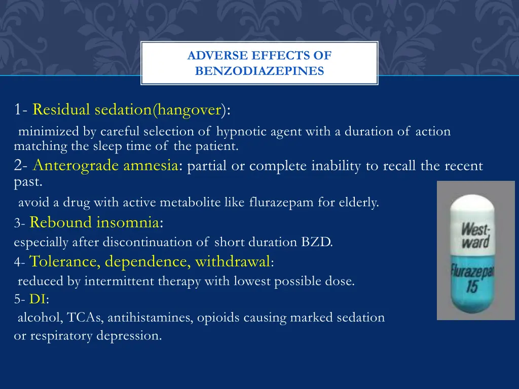 adverse effects of benzodiazepines