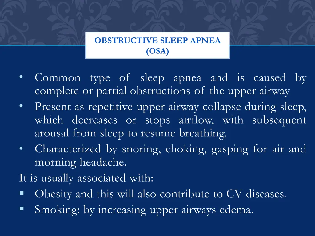 obstructive sleep apnea osa