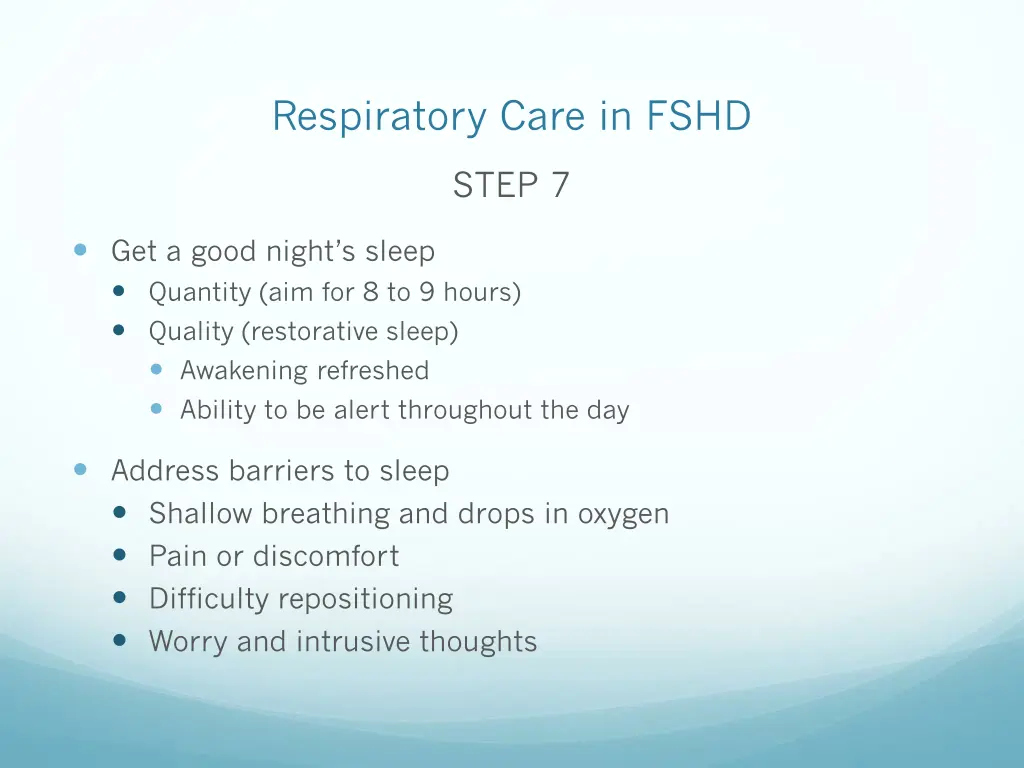 respiratory care in fshd 13