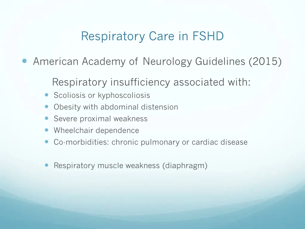 respiratory care in fshd 2