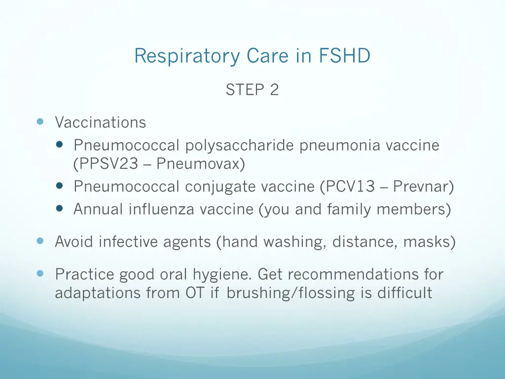 respiratory care in fshd 8