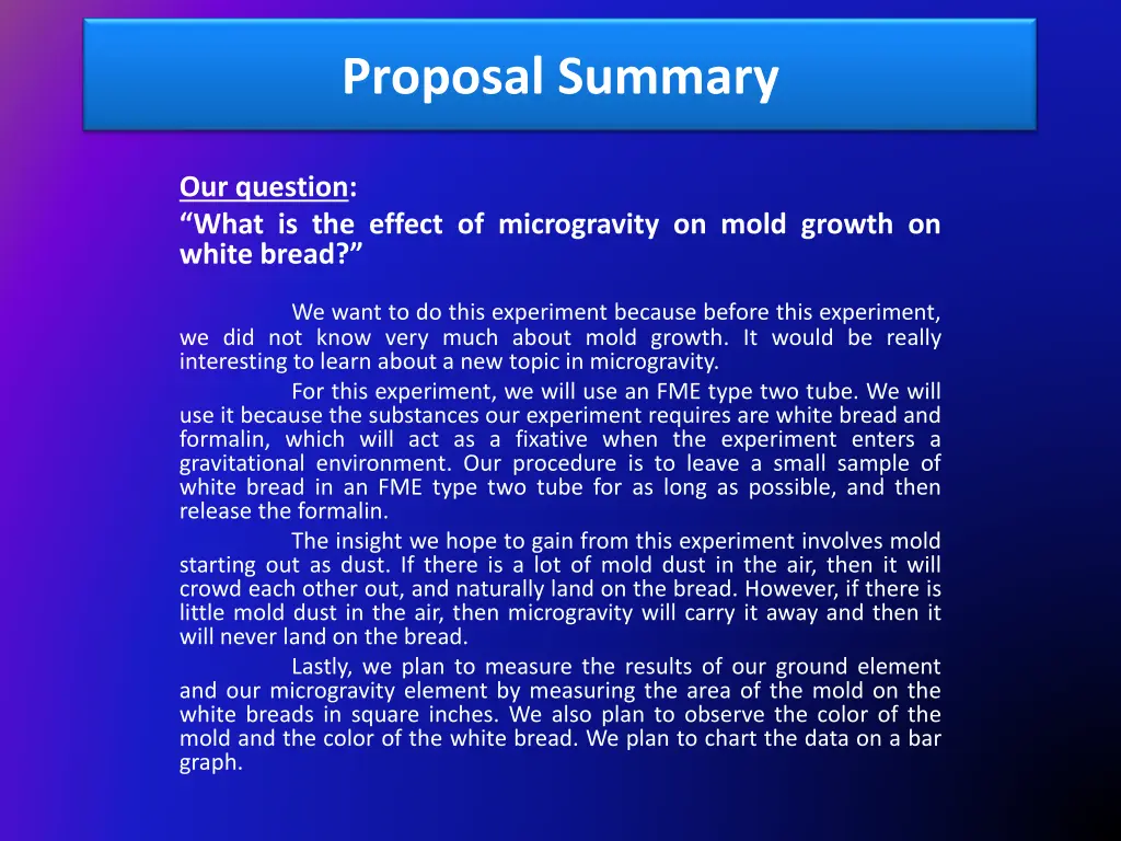 proposal summary