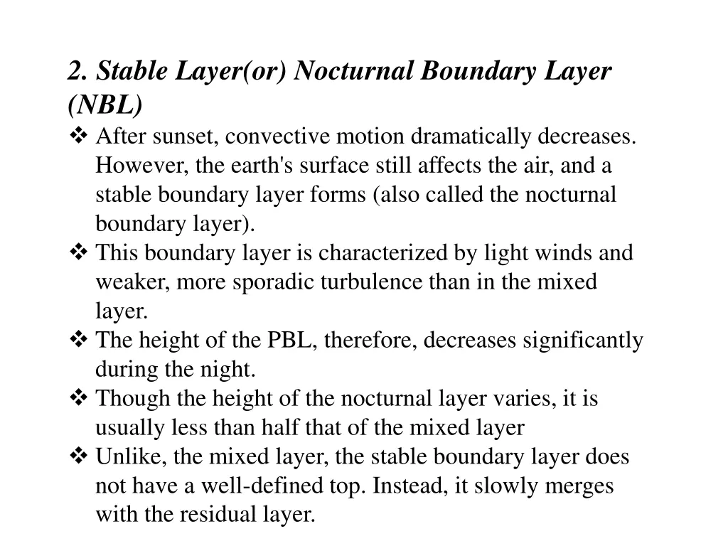 2 stable layer or nocturnal boundary layer