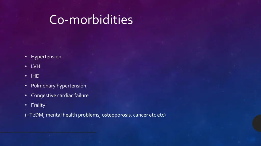 co morbidities