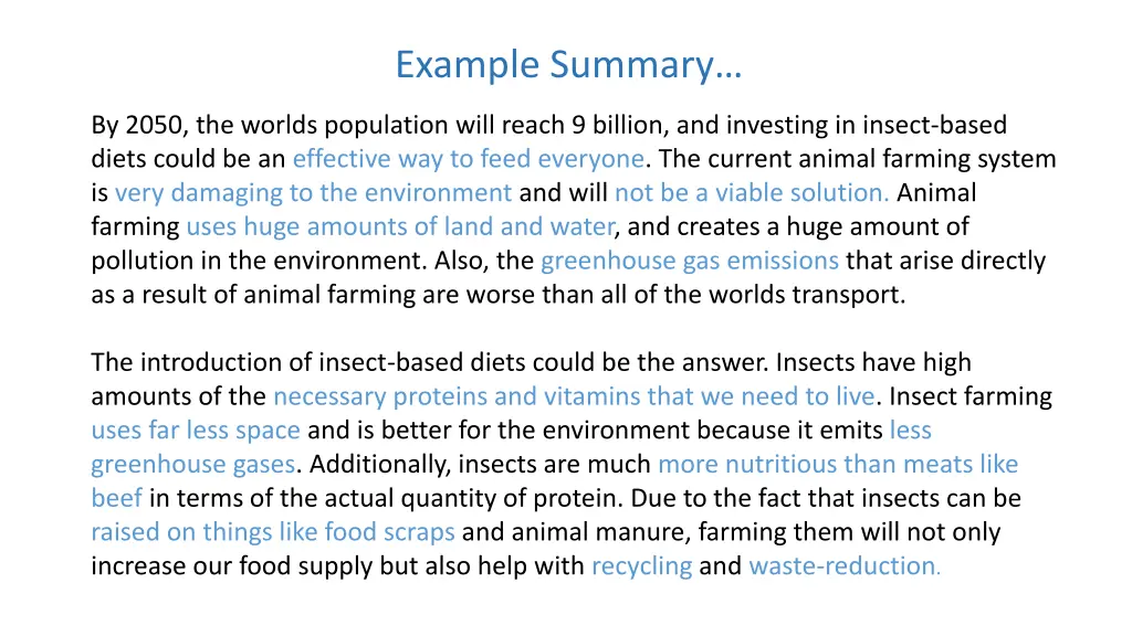 example summary