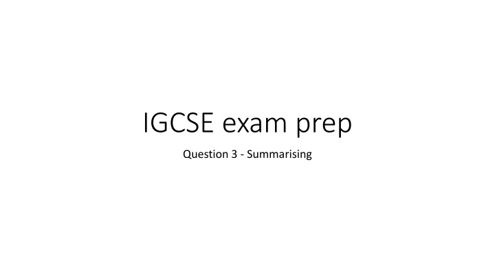 igcse exam prep