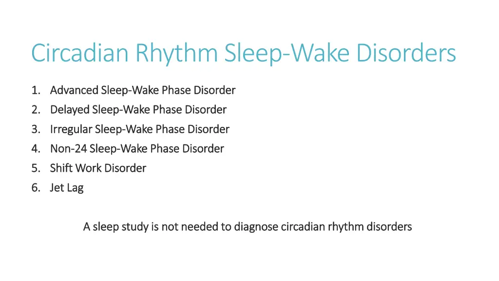 circadian rhythm sleep wake disorders