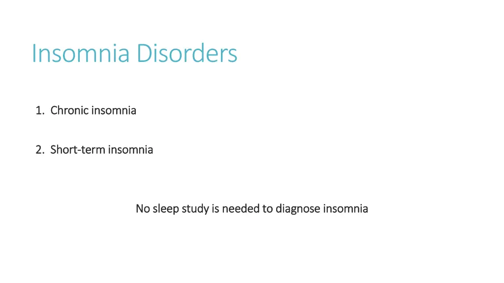 insomnia disorders