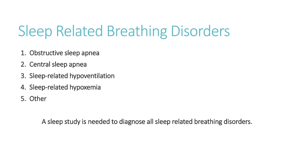 sleep related breathing disorders