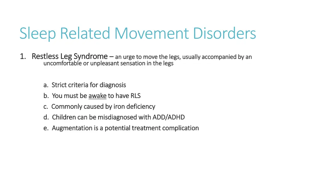 sleep related movement disorders 1