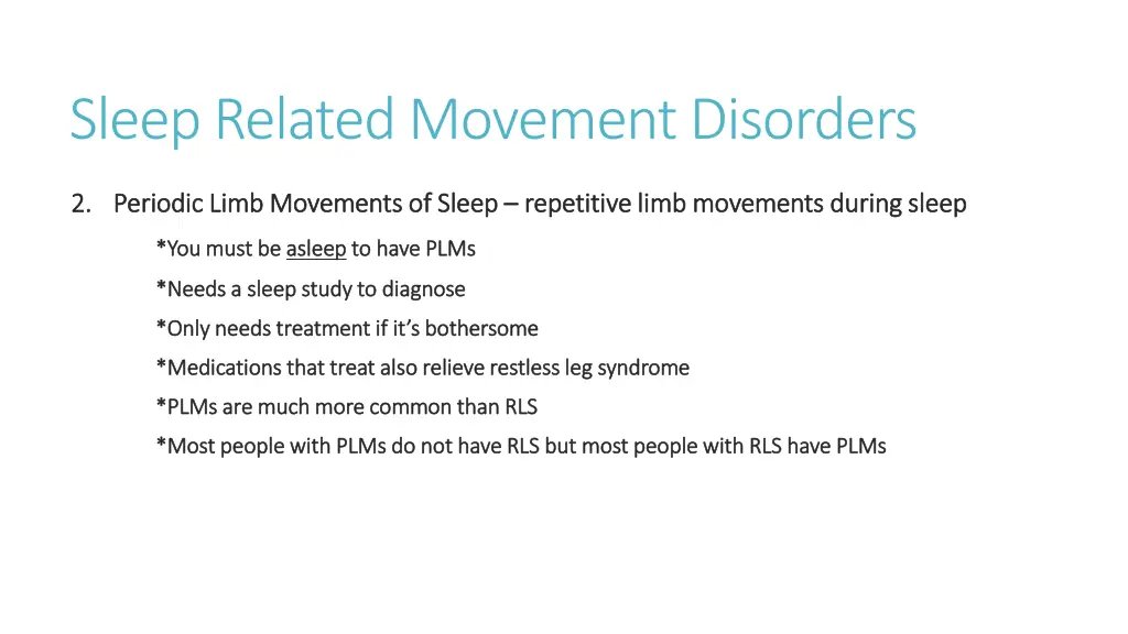 sleep related movement disorders 2