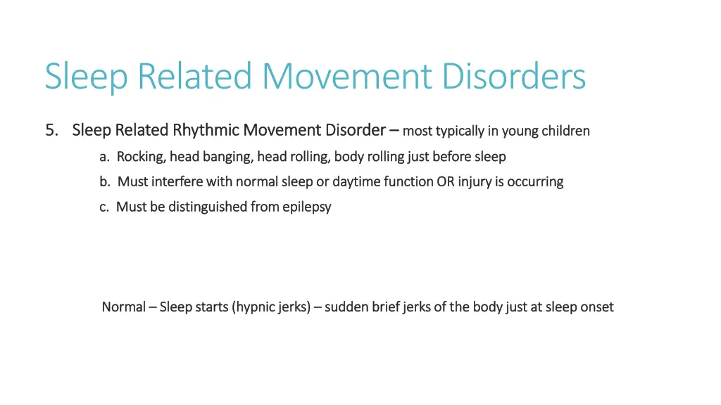 sleep related movement disorders 4