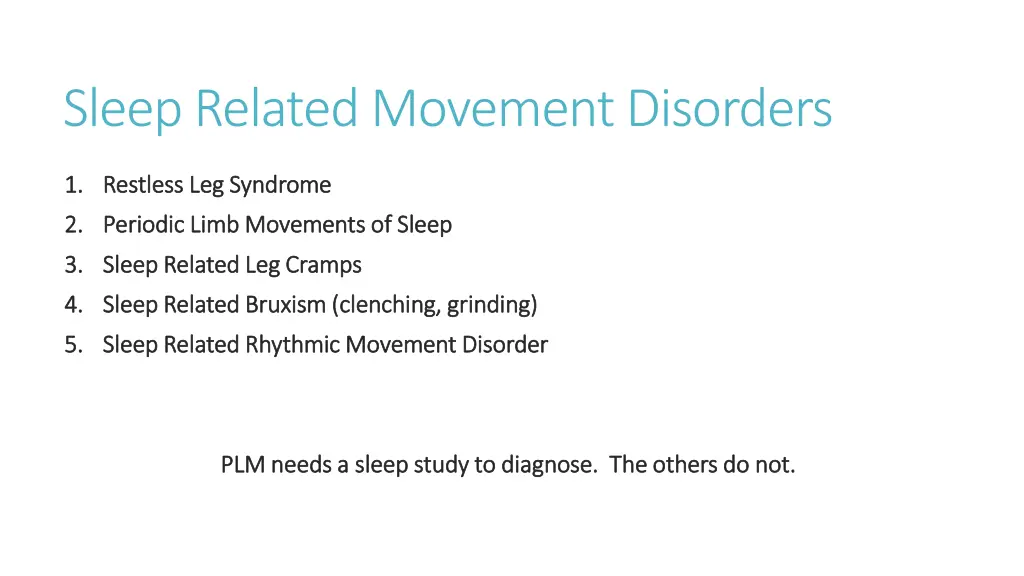 sleep related movement disorders