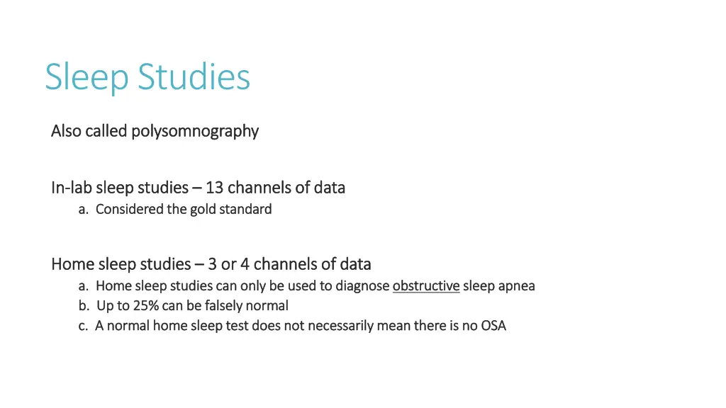 sleep studies