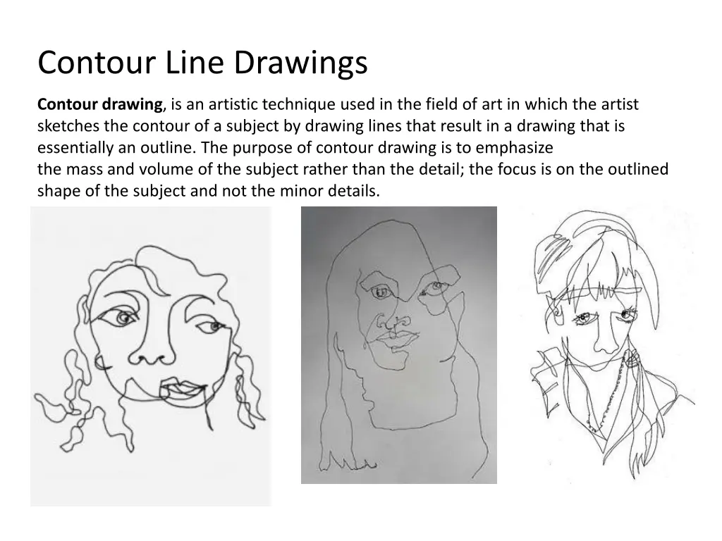 contour line drawings