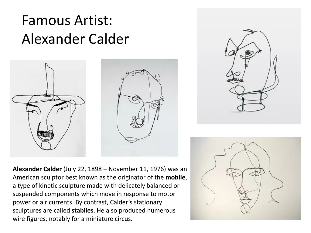 famous artist alexander calder