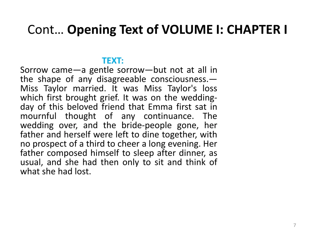 cont opening text of volume i chapter i 1